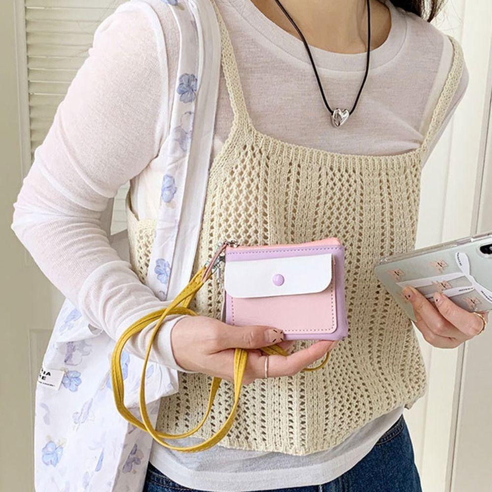 

с подвеской в виде веревки короткий кошелек противоугонная сумка для денег новые кошельки для карт студенческие оранжевый