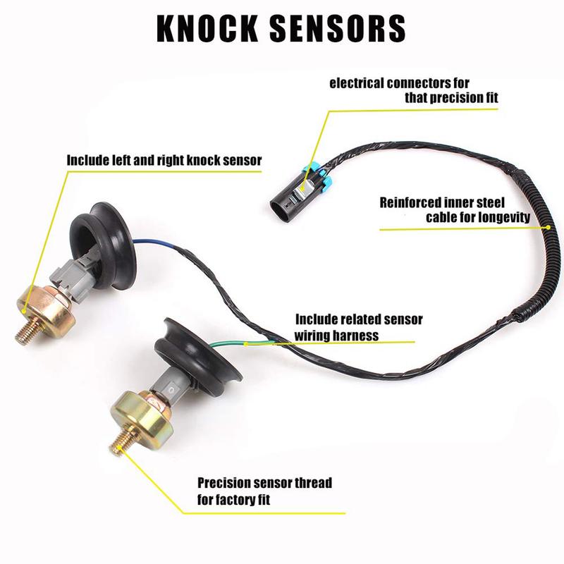 Dual Knock Sensor Wire Harness Dual Knock Detector 12601822 12589867 for Chevy C10 5.0L for Chevy LS1 LS6 LQ9 4.8L