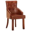 VidaXL Chaises de salle à manger 2 pcs Marron Cuir de chèvre véritable