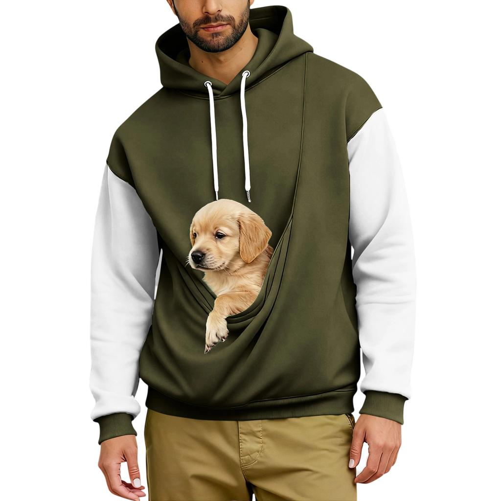 Men's  Loose  Leisure  Outdoor  Hooded  Hood  Color  Clashing  Hoodie