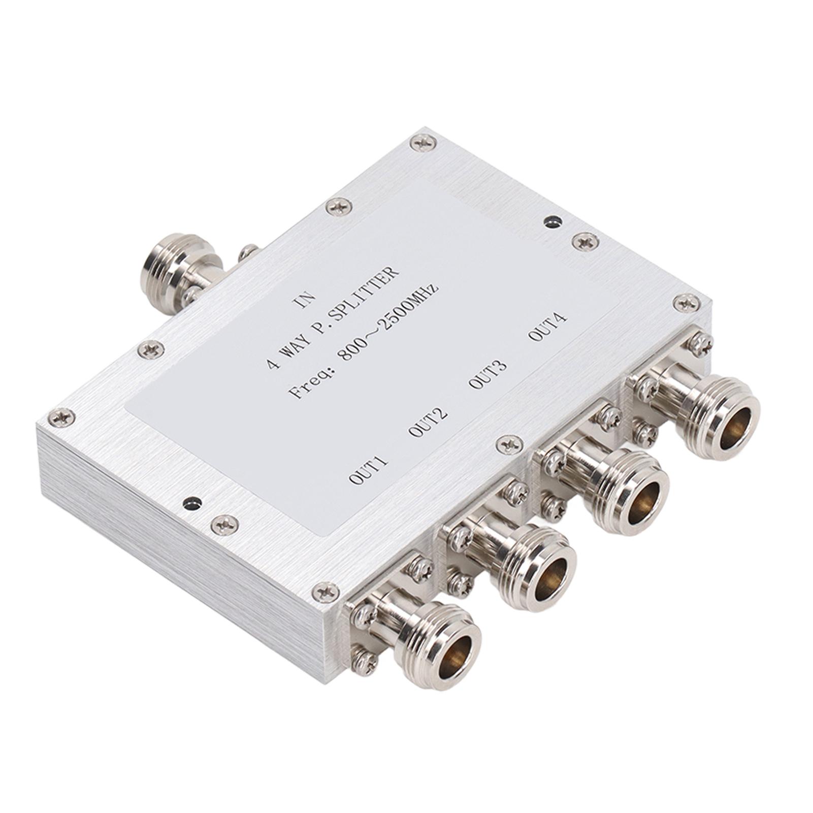 

Радіочастотний розподільник потужності, 4-канальний дільник, 800~2500 МГц, 35 Вт, модуль сигналу з низькими втратами, інтерфейс типу N