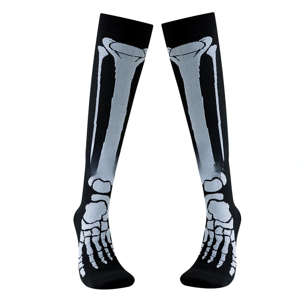 5 Pairs Of Halloween Pattern Compression Socks Halloween Compression Socks Manufacturing