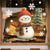 2025 New Year Snowman Santa Claus Home Room Wall Glass Static Sticker Removable Cartoon Christmas Window Sticker Decoration