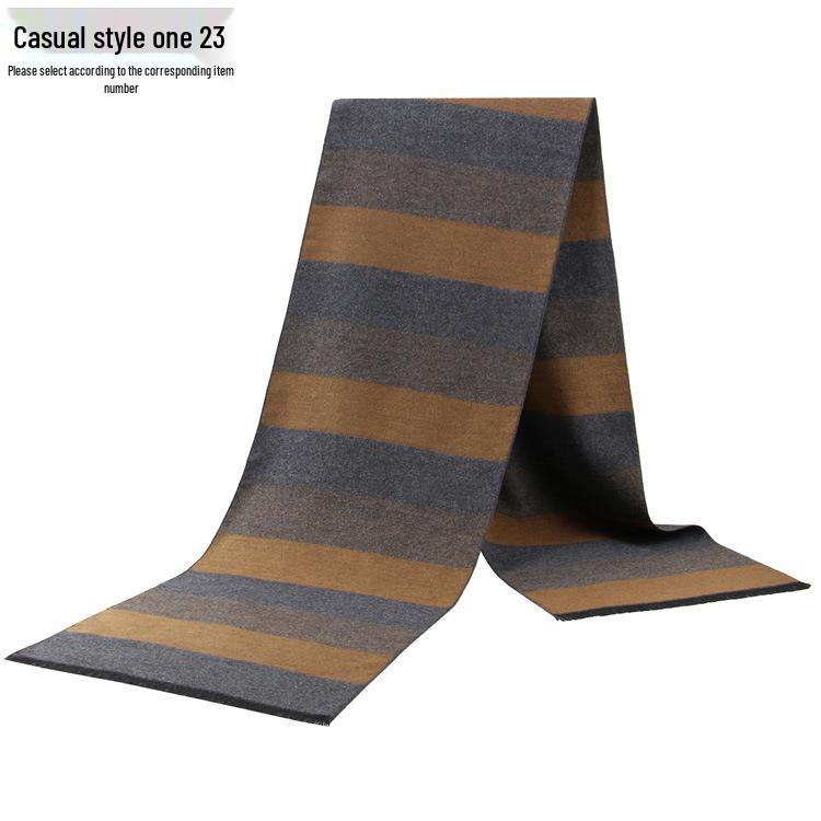 Men's Autumn & Winter Plaid Imitation Cashmere Scarf - Warm & Thick Custom Design