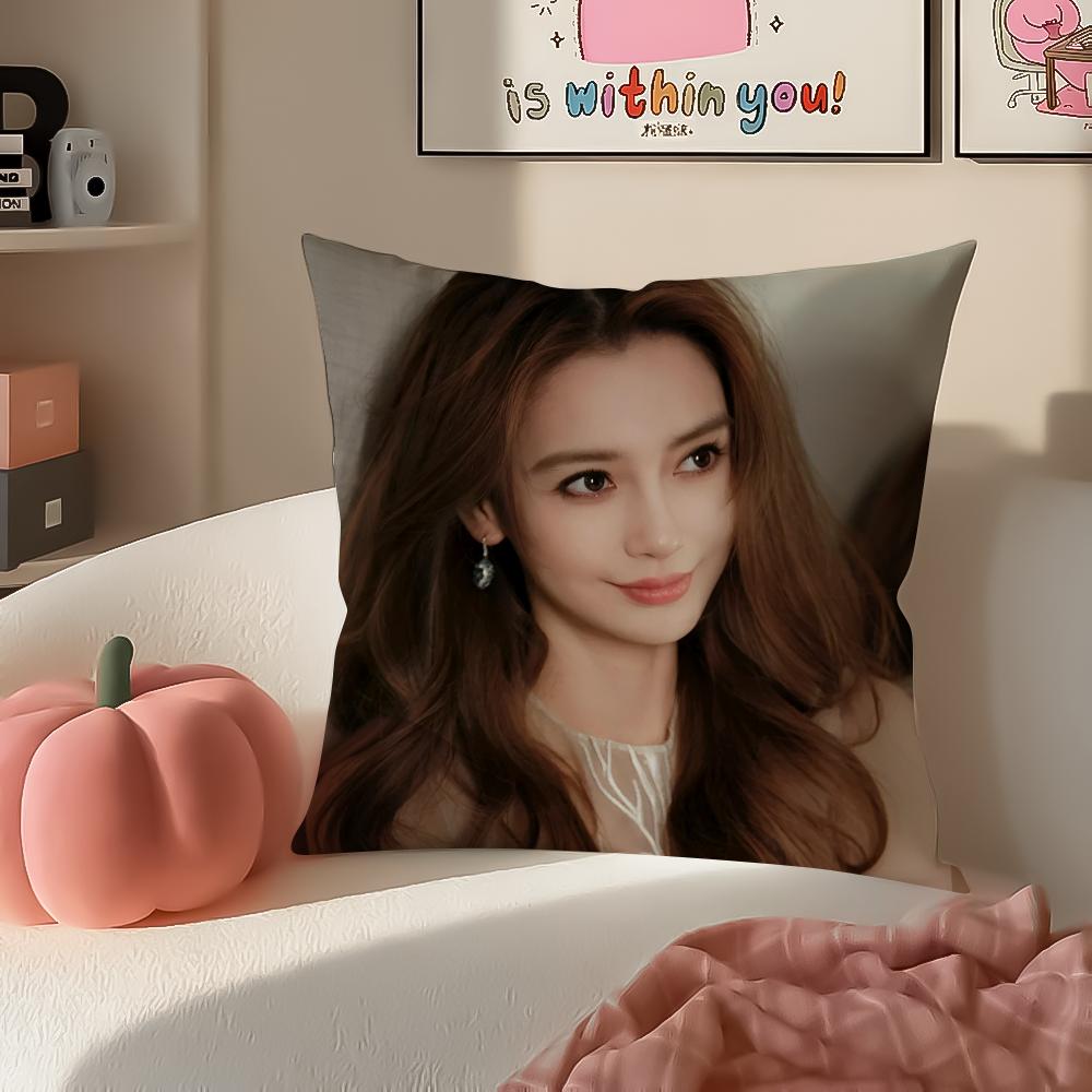 

Beautiful Actress AAngelababy Cushion Cover Pillowcase Short Plush Invisible zipper Room Sofa Cushion Cover 30X30cm