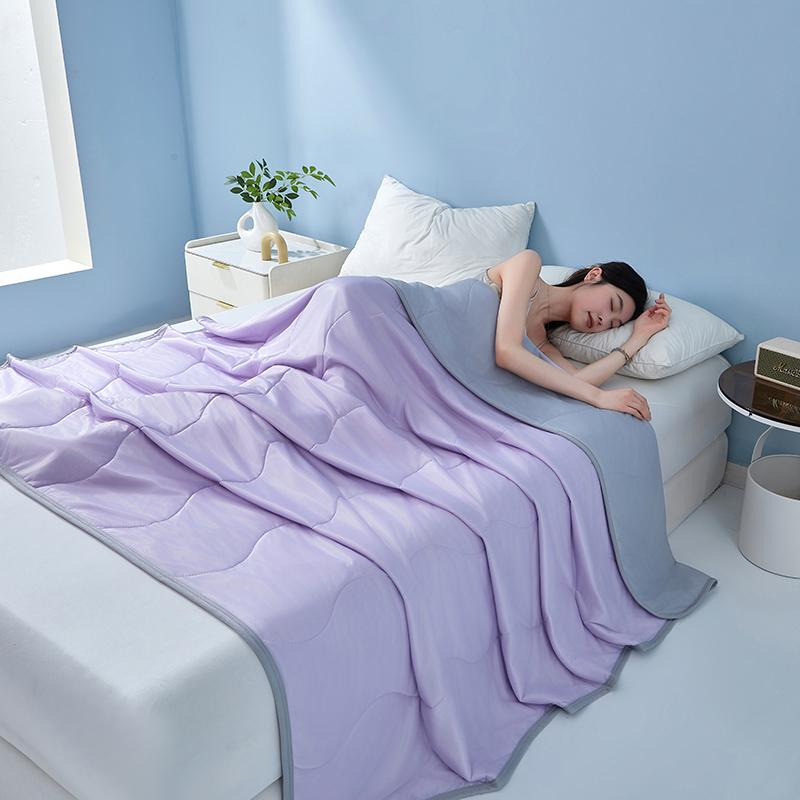 Solid Cool Feeling Summer Duvet Soft Breathable Quilt Instant Cooling Ice Silk Blanket Natural Coolness Air Condition Comforter