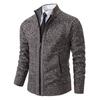 Business Casual Standing Collar Middle-aged and Young Daddy Outfit with Velvet Knitted Sweater Jacket Men