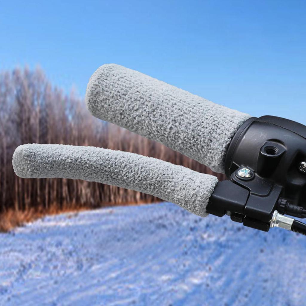 Motorcycle Handle Cover Set Plush Soft Cold Weather Motorcycle Handlebar Brake Lever Covers for Adventure Commuting Cruising