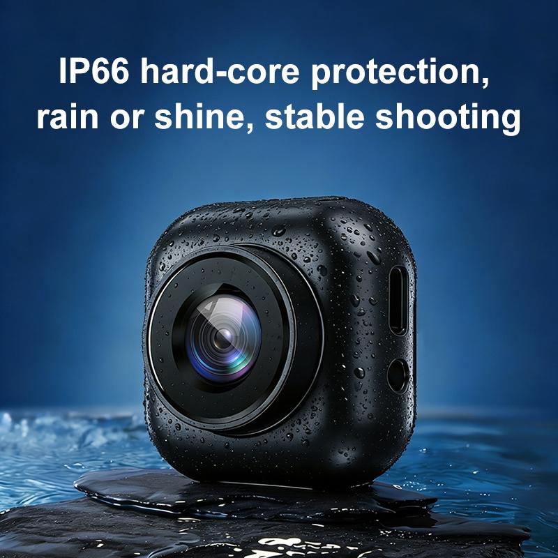 2K HD Magnetic Neck Strap Sports Camera 130° Wide Angle IP66 Waterproof Thumb Camera with Loop Recording Mini Action Cam for Cycling Climbing Vlogging