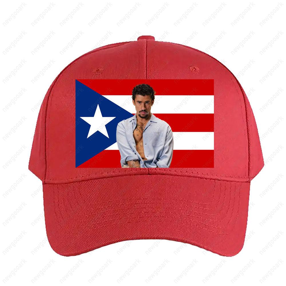 Puerto Rico Benito Flag Badbunny Cap Summer Woman Man Adult Peaked Hat Casual Adjustable Printed Baseball Caps Trucker Cap