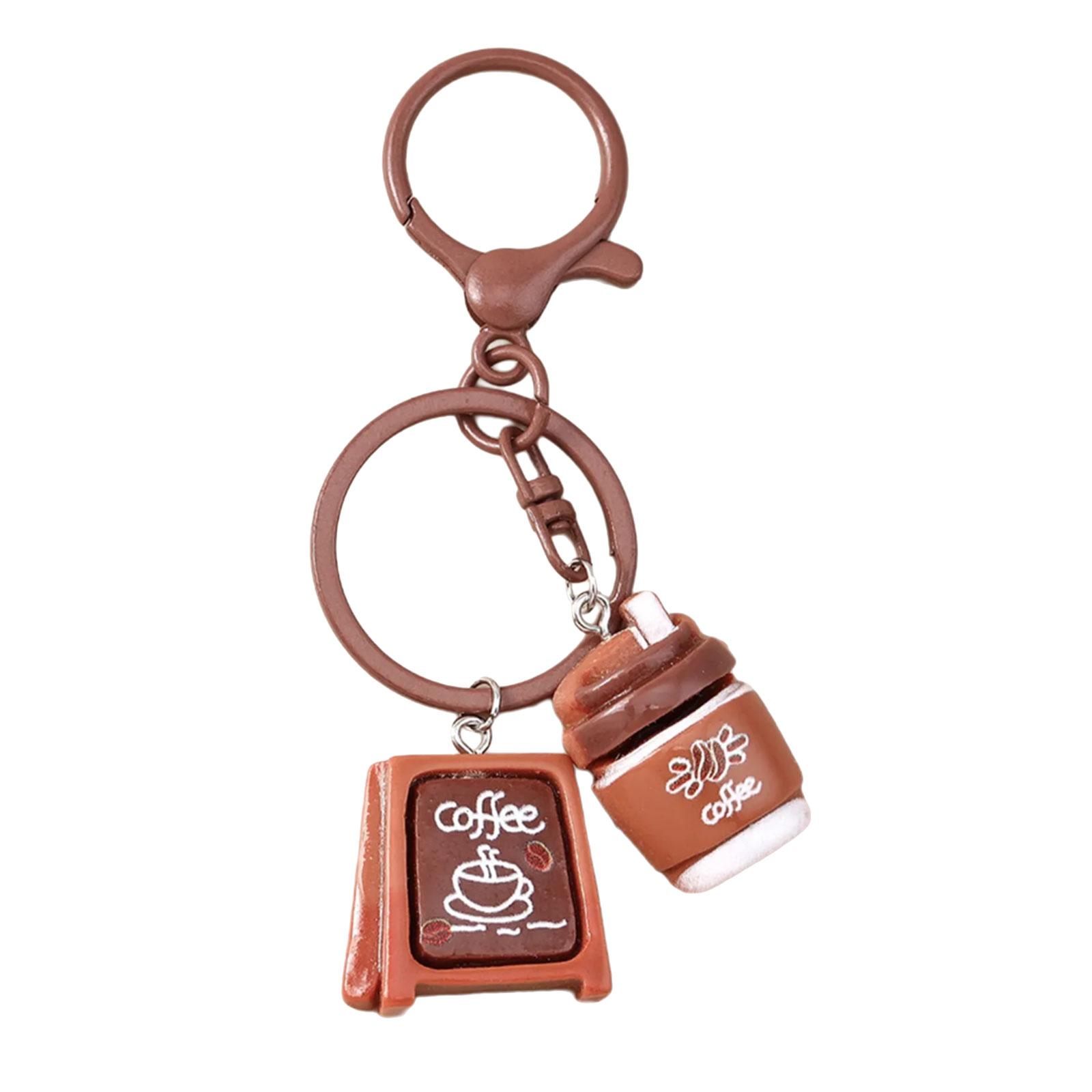 

Creative Cake Coffee Machine Keychain Elegant Resin Alloy Design Lightweight Ornament Gift For Birthday Holiday Party A