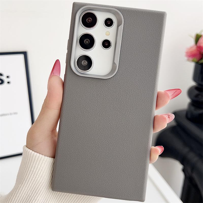 Applicable To iPhone17 Plain Leather Pattern Soft Case Mobile Phone Case Apple 17proMax Simple Apple 17air Anti-drop 16E