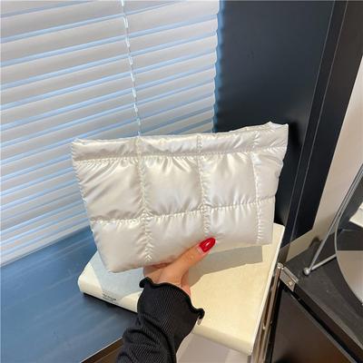 Simple and Lightweight Small Square Bag 2025 Autumn and Winter New Versatile Clutch Bag Checkered Embroidery Thread Casual Bag Cosmetic Bag