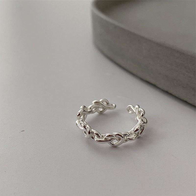 Women s Retro Sweetheart Twist Knot Adjustable Open Ring Adjustable Open Size