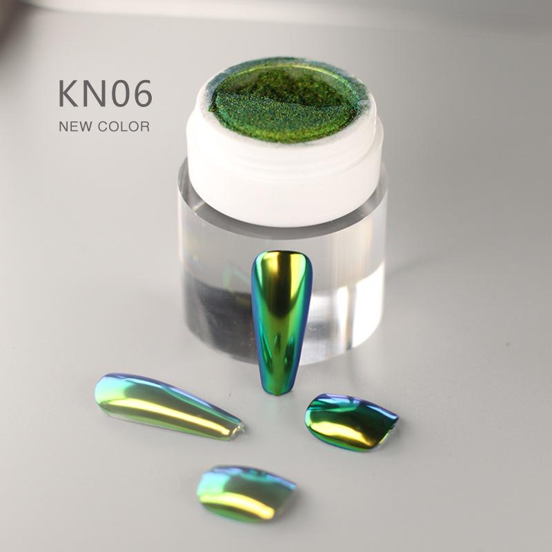 Nail Art Mirror Powder: 13 Color-Changing Dragon Fantasy Shades – Titanium Gold, Electroplated Metal Glitter