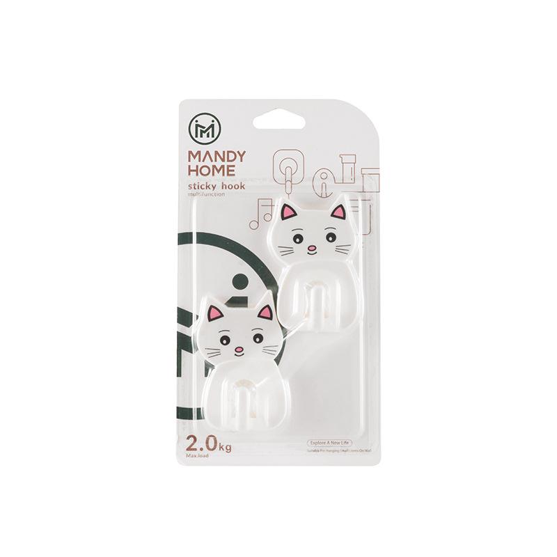 Eco-friendly Cat Cartoon Seamless Sticky Hook for Kitchen & Bedroom