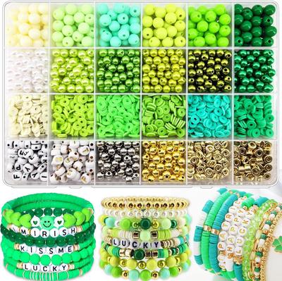 24-grid ABS Dyed Bead DIY Spacer & Letter Bead Combo Set