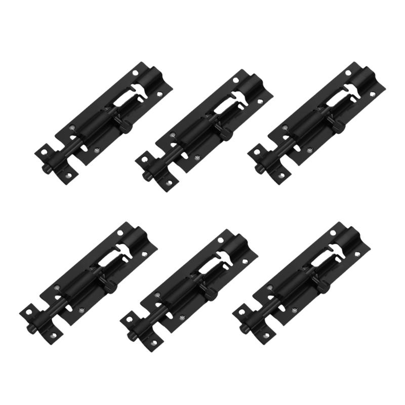 6Pcs Slide Bolt Latches Thickened Stainless Steel Slide Lock Toilet Door Lock for Fence/Wood/Barn Door Easy to Install