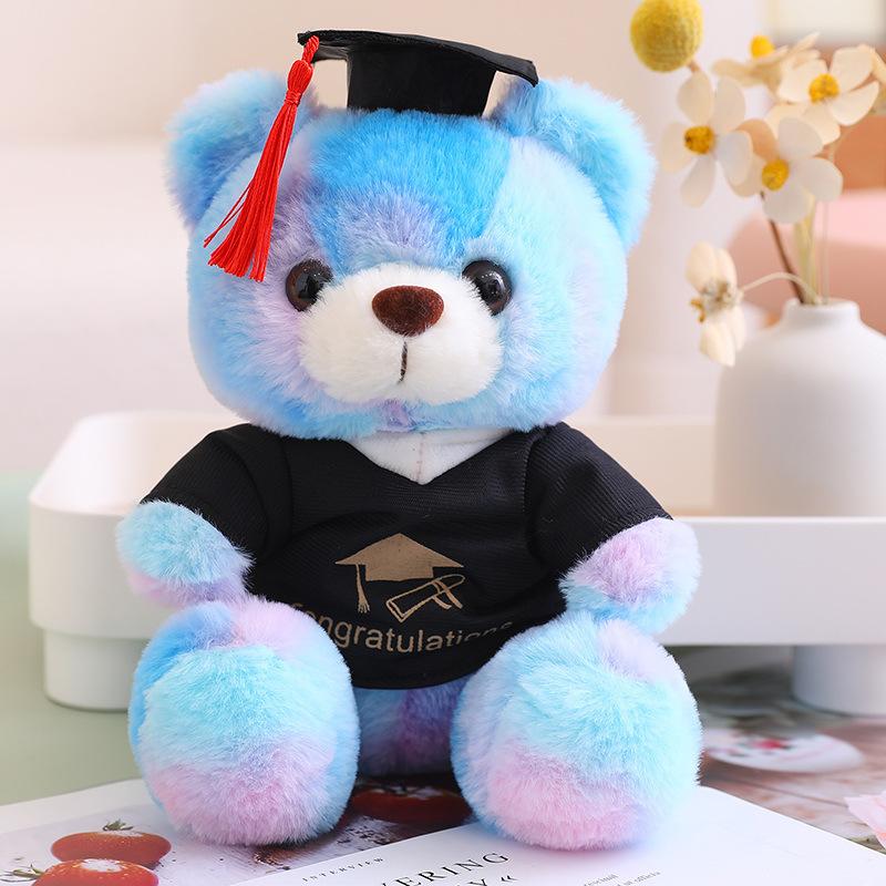 Cute Dress Colorful Doctor Bear Doll Plush Toy Teddy Bear Graduation Bear Doll Student Graduation Gift