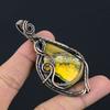 Bumblebee Jasper Pendant, 999 Copper Wire Wrapped Gemstone Jewelry, Handmade Pendant, For Mother Day