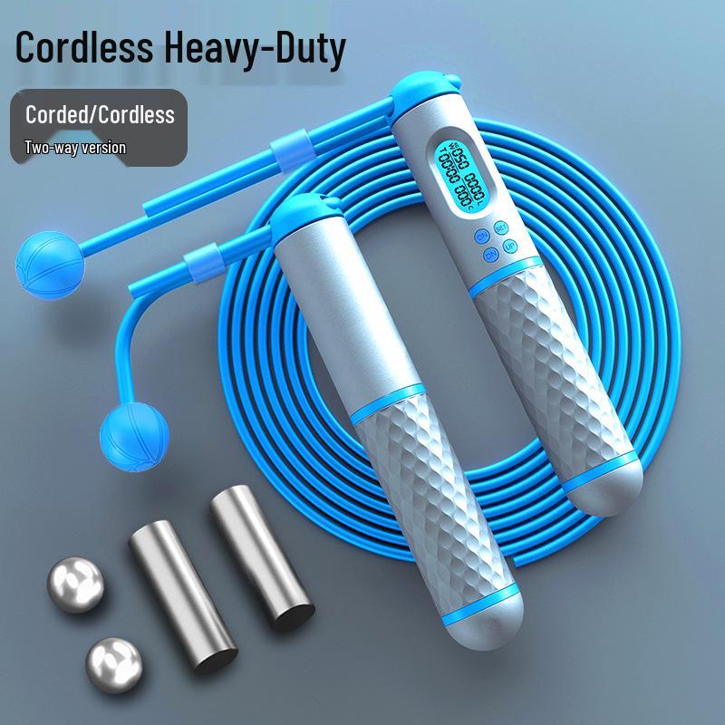 

Cordless Weighted Smart Jump Rope for Fitness & Weight Loss with Steel Wire синий/белый