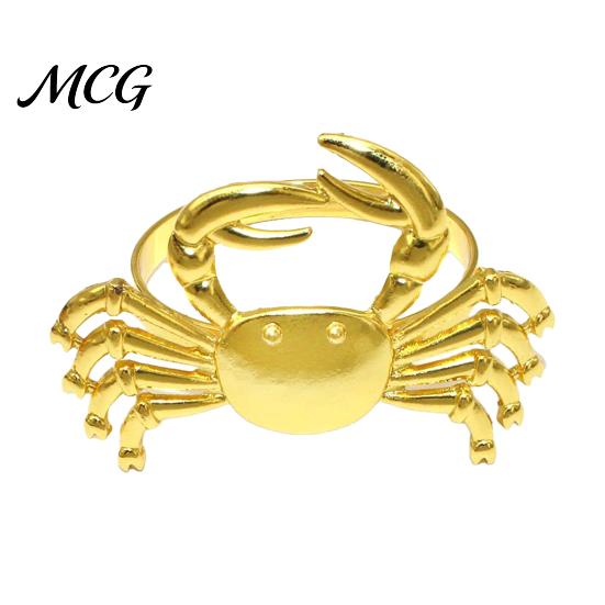 Fade Resistant Napkin Rings Crab Ring, Reusable Metal Holder, Coastal Sea Life Holder for Summer Gatherings Beach House Parties Wedding Decor