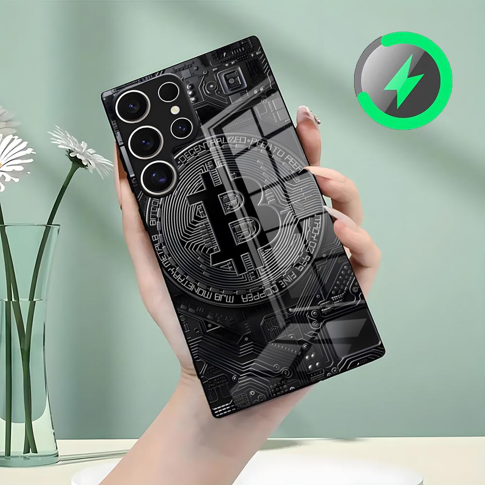 Bitcoin Phone Case For Samsung S26 S25 S24 S23 S22 S21 S20 Edge Ultra Plus FE For Magsafe Glass Case
