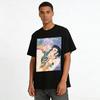 Anime Couple Interaction Print T-shirt Trendy Street Style Loose Breathable Unisex Top Pure Cotton T-shirt