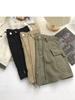 2024 Summer Korean Style Women's Retro High-Waisted Denim Mini Skirt with Side Drawstring Ties