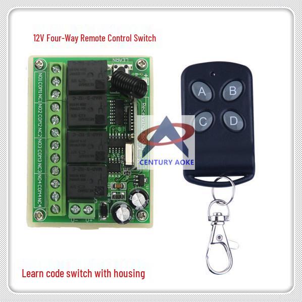 12V 4-Channel Remote Control Switch for Barrier Gates and Electric Doors (315M/433M) 4-Channel Remote Control Switch
