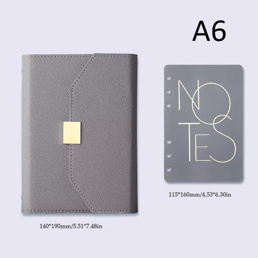 A6/A5 Binder Notebook PU Leather Travel Journal Notebook Premium Refillable Notebook A6-Grey