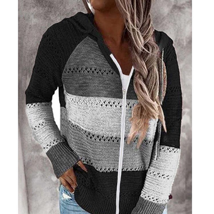 2025 Autumn & Winter Hooded Zipper Long Sleeve Sweater