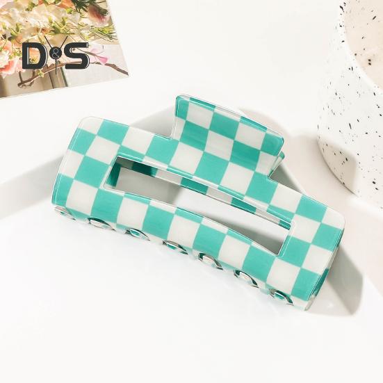 1/4Pcs Women Hair Claws Strong Fixation Plaid Pattern Design Hair Clips Versatile Lattice Hair Accessories