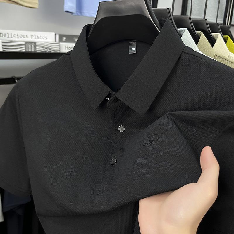 Men'S Lapel Short Sleeve T-Shirt Polo Casual Landscape Print Thin Breathable Men'S T-Shirt