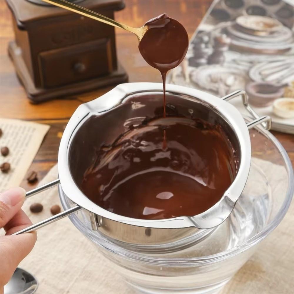 400/600ml Kerzenwachs Schmelztiegel Topf Edelstahl Hitzebeständiger Griff Schokoladenschmelztiegel Schmelzschüssel für Schokolade