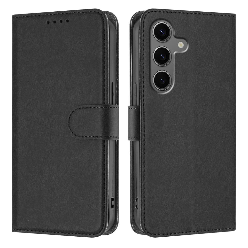 For Samsung Galaxy S25+/Galaxy S24+ Leather Case Solid Color Phone Cover with Wallet