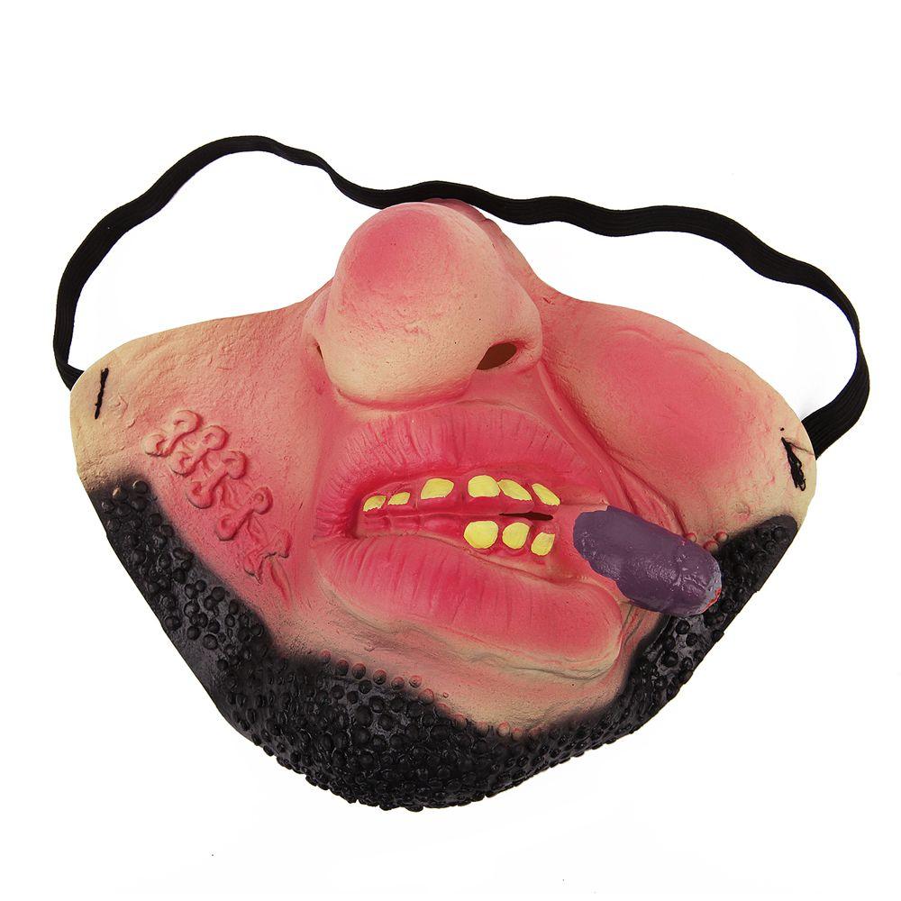 

Trick Joke Toy Halloween Party Clown Latex Mask Half Faced Mask Clown Playing Mask Halloween Mask E