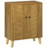 Vintage Storage Cabinet with Double Chevron Doors and Pine Wood Legs, Side Cabinet for Living Room, Kitchen, Bedroom