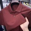 New Pure Cotton Men's High-End Polo Shirt - Short Sleeve, Lapel, Solid Color, Casual Summer T-Shirt
