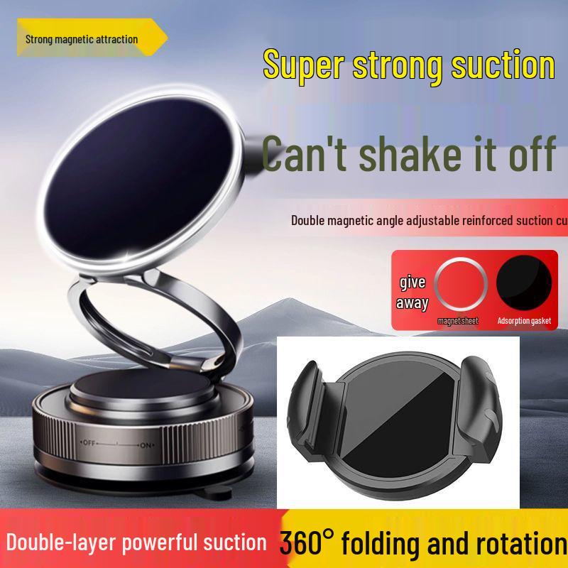 360° Rotating Magnetic Car Phone Holder with Strong Suction Cup for Navigation
