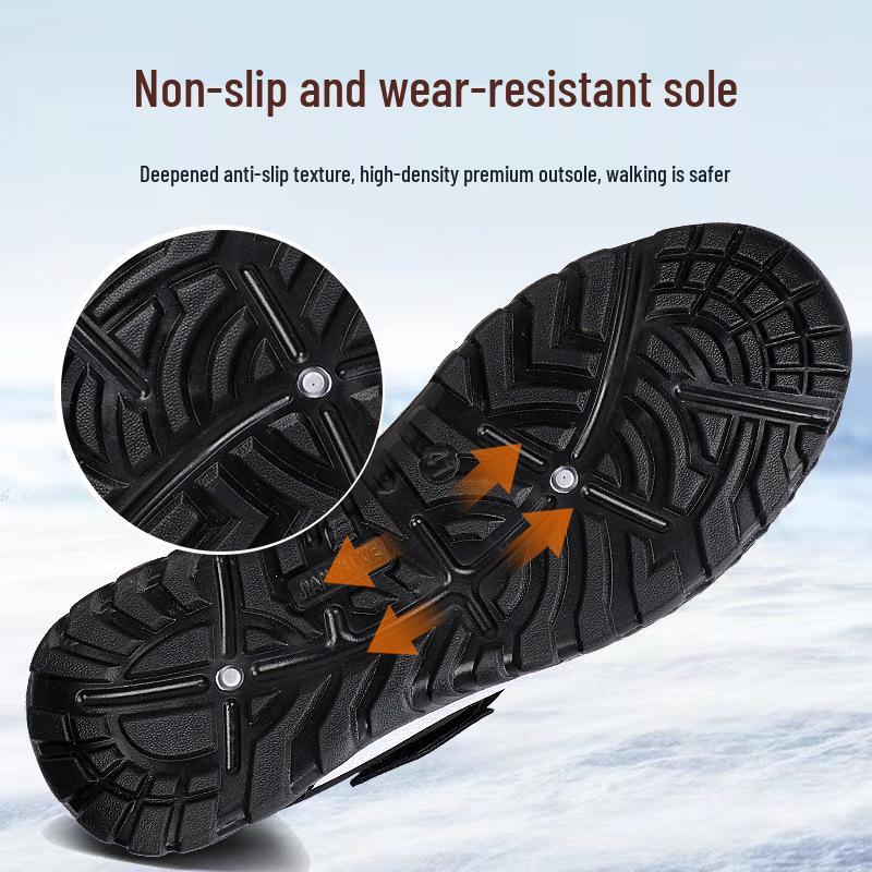 Herr Fleecefodrade Gamla Peking Bomull Vinterstövlar - Varma Snöstövlar, Förtjockade Fritidskläder