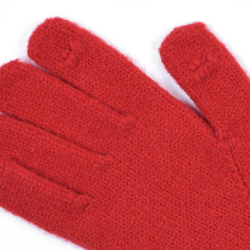 NICK&NICOLE NICOLE RIBBED KNIT GLOVES_RED