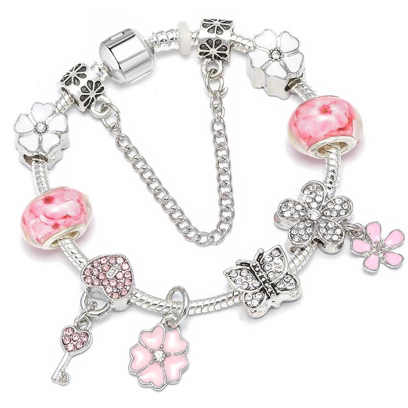 1/16cm 21cm Luxury Cutterfly Snake Chain Bracelet DIY Jewelry Gift For Women Men 41 Styles Trendy Fashion