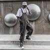 Mono para hombre y mujer del mismo estilo Marca de moda japonesa Negro Enterizo Hip-hop Marea nacional Herramientas Tirantes Hombre Holgado
