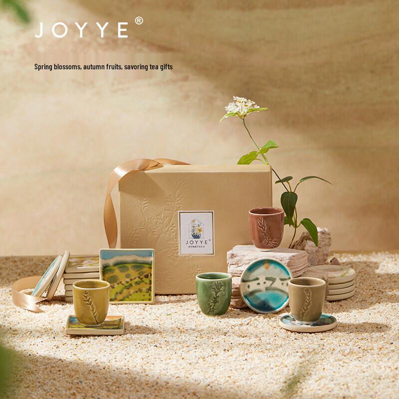 JOYYE Underglaze Ceramic Tea Coaster Set
