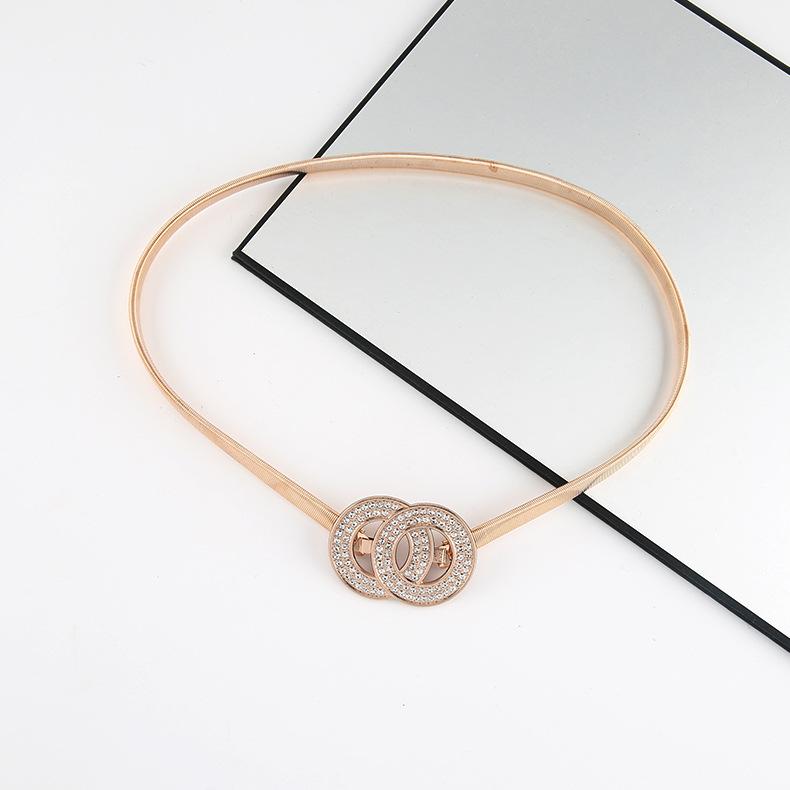 Metal Spring Belt Women'S Dress Shirt Sweater Elastic Elastic Waist Chain Waist Seal