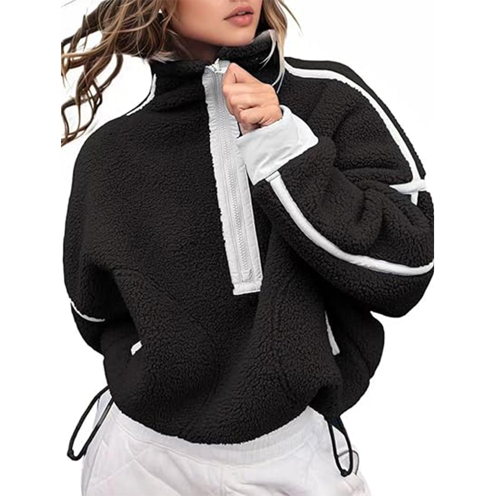 

Женский модный однотонный топ с длинным рукавом M чёрный