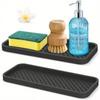 Simple Sink Organizer Non-Slip Draining Pad Bathroom Organizer Silicone Drain Tray  Bathroom