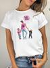 Women T Shirt Mama And Baby Boy Love Life Print T Shirt Harajuku Kawaii Streetwear White