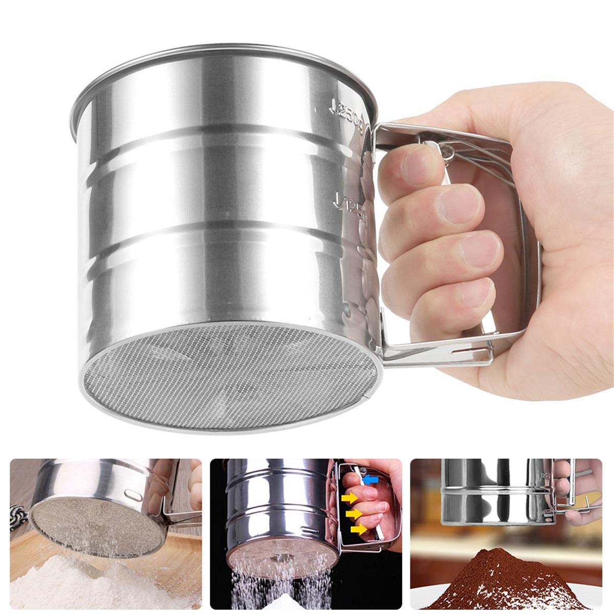 Flour Sifter Stainless Steel Fine Mesh Baking Sifter Rustproof Hand Press Flower Sifter Pastry Baking Tools Powder Flour Mesh Si чистый